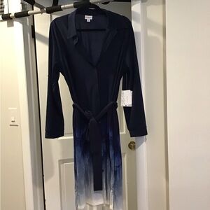 Lularoe Ellie Navy and White Ombre Women's dress